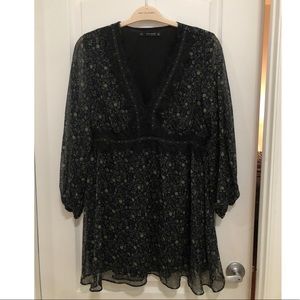 Zara Floral Dress with Lace Detail, Elastic Waist